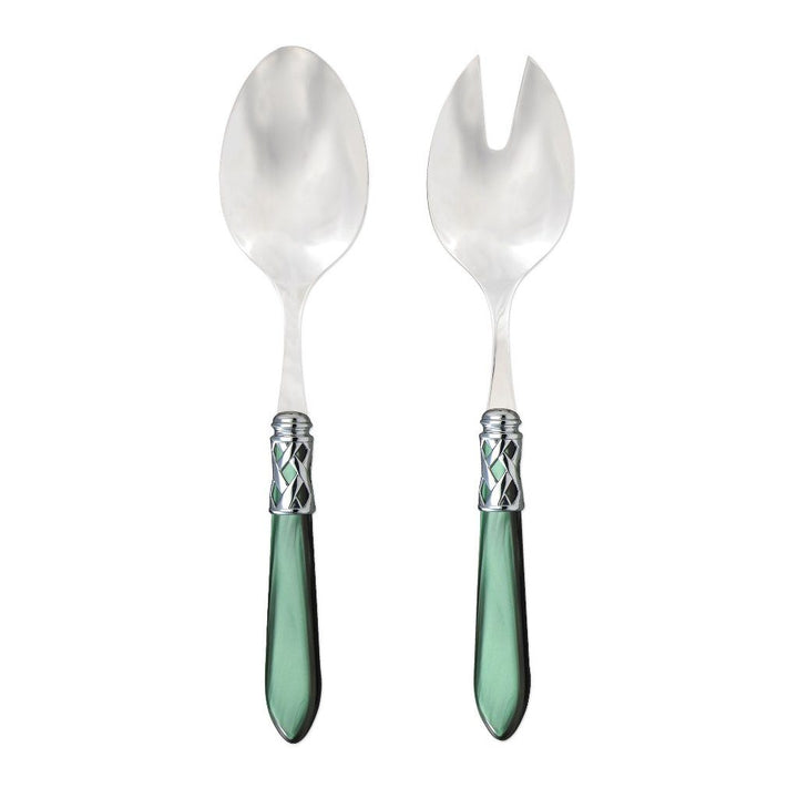 Vietri Aladdin Brilliant Salad Server Set Dinnerware Vietri Green 