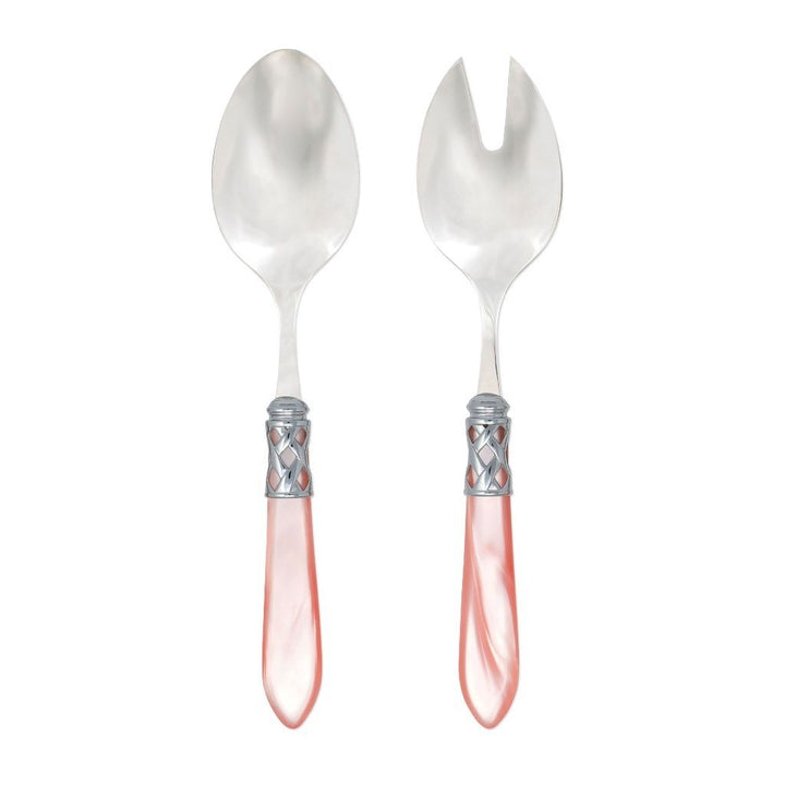 Vietri Aladdin Brilliant Salad Server Set Dinnerware Vietri Light Pink 