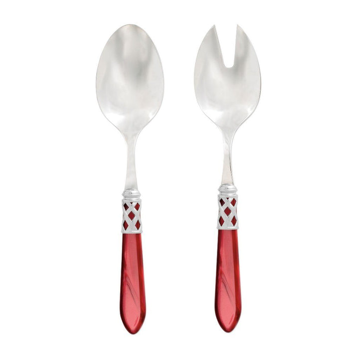 Vietri Aladdin Brilliant Salad Server Set Dinnerware Vietri Red 