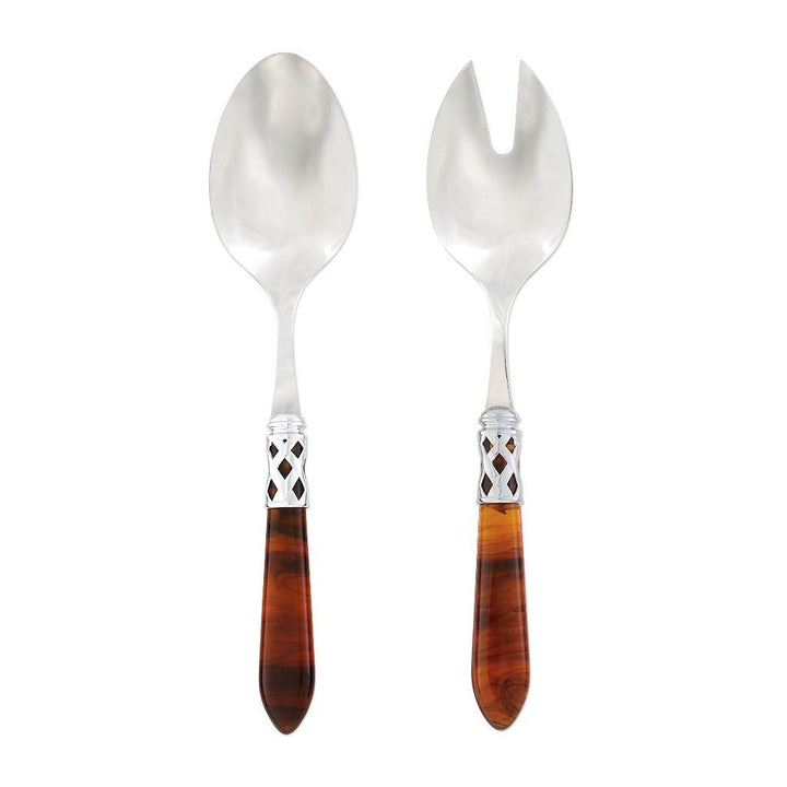 Vietri Aladdin Brilliant Salad Server Set Dinnerware Vietri Tortoiseshell 