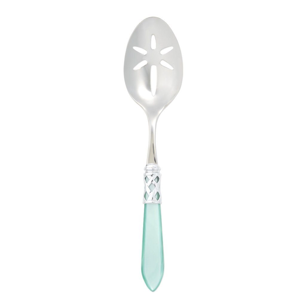 Vietri Aladdin Brilliant Slotted Serving Spoon Dinnerware Vietri Aqua 