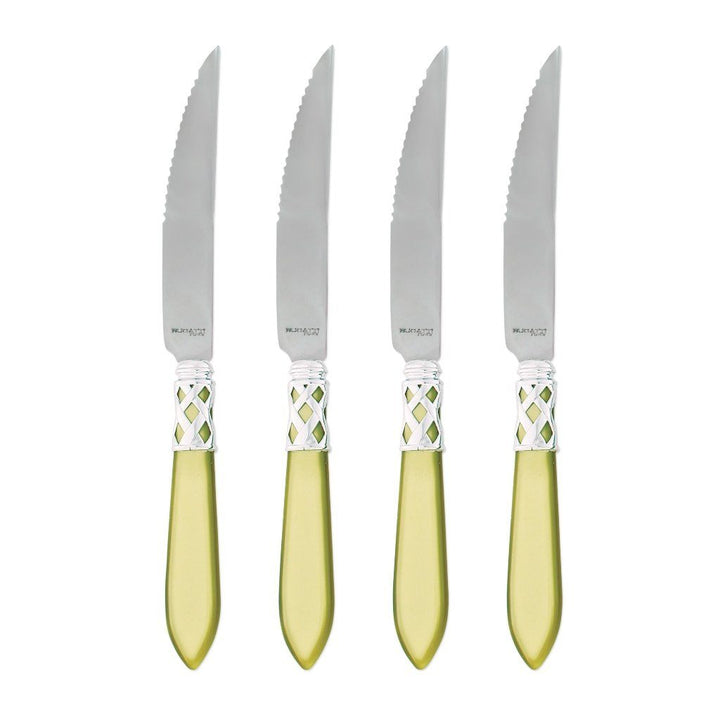 Vietri Aladdin Brilliant Steak Knives - Set of 4 Dinnerware Vietri Chartreuse