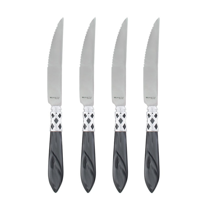 Vietri Aladdin Brilliant Steak Knives - Set of 4 Dinnerware Vietri Charcoal