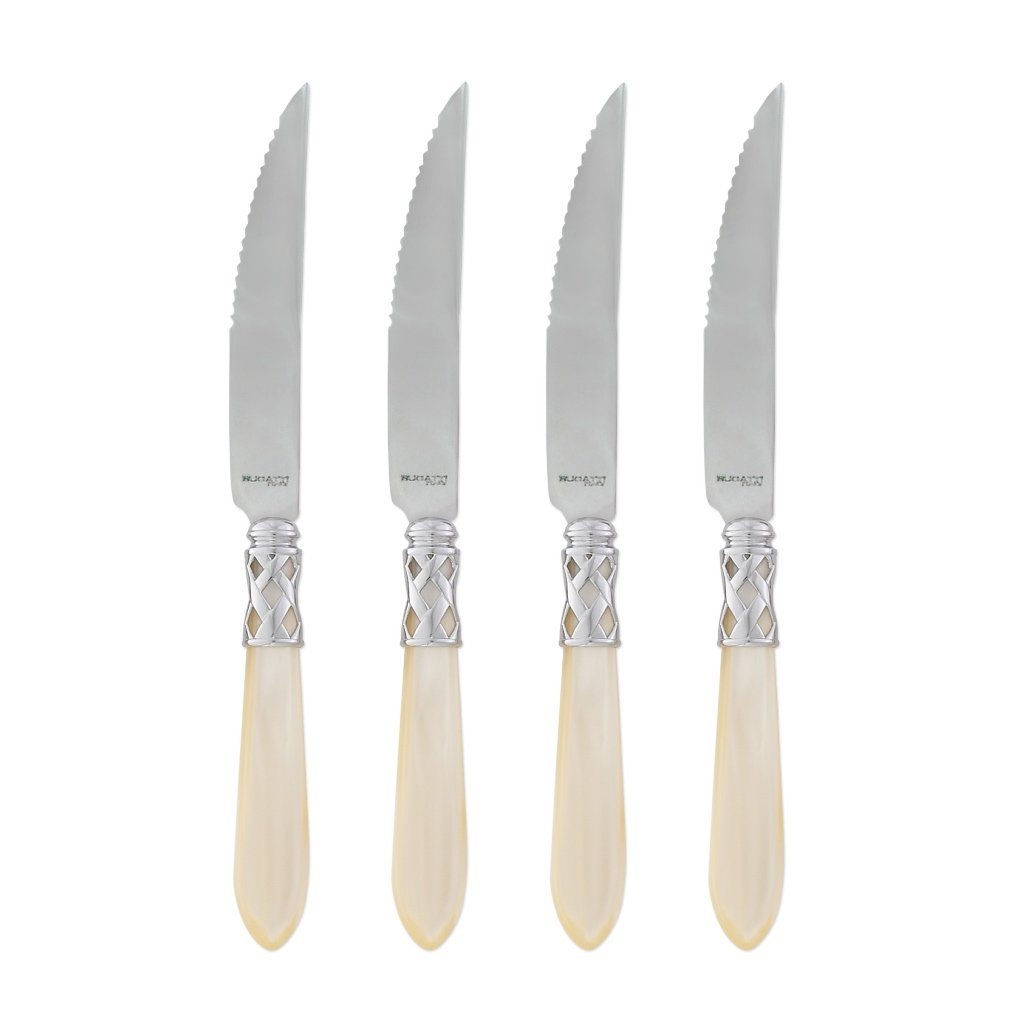 Vietri Aladdin Brilliant Steak Knives - Set of 4 Dinnerware Vietri Ivory