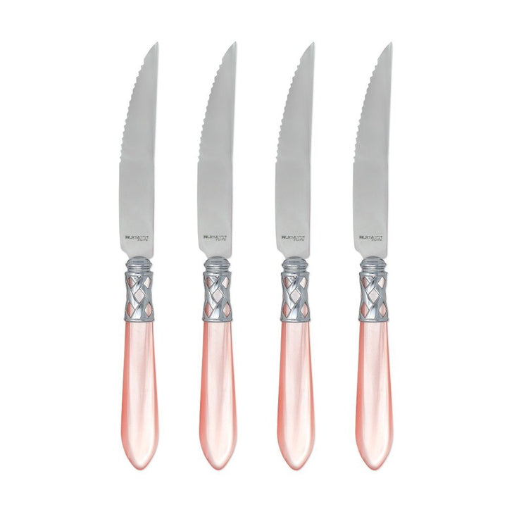 Vietri Aladdin Brilliant Steak Knives - Set of 4 Dinnerware Vietri Light Pink