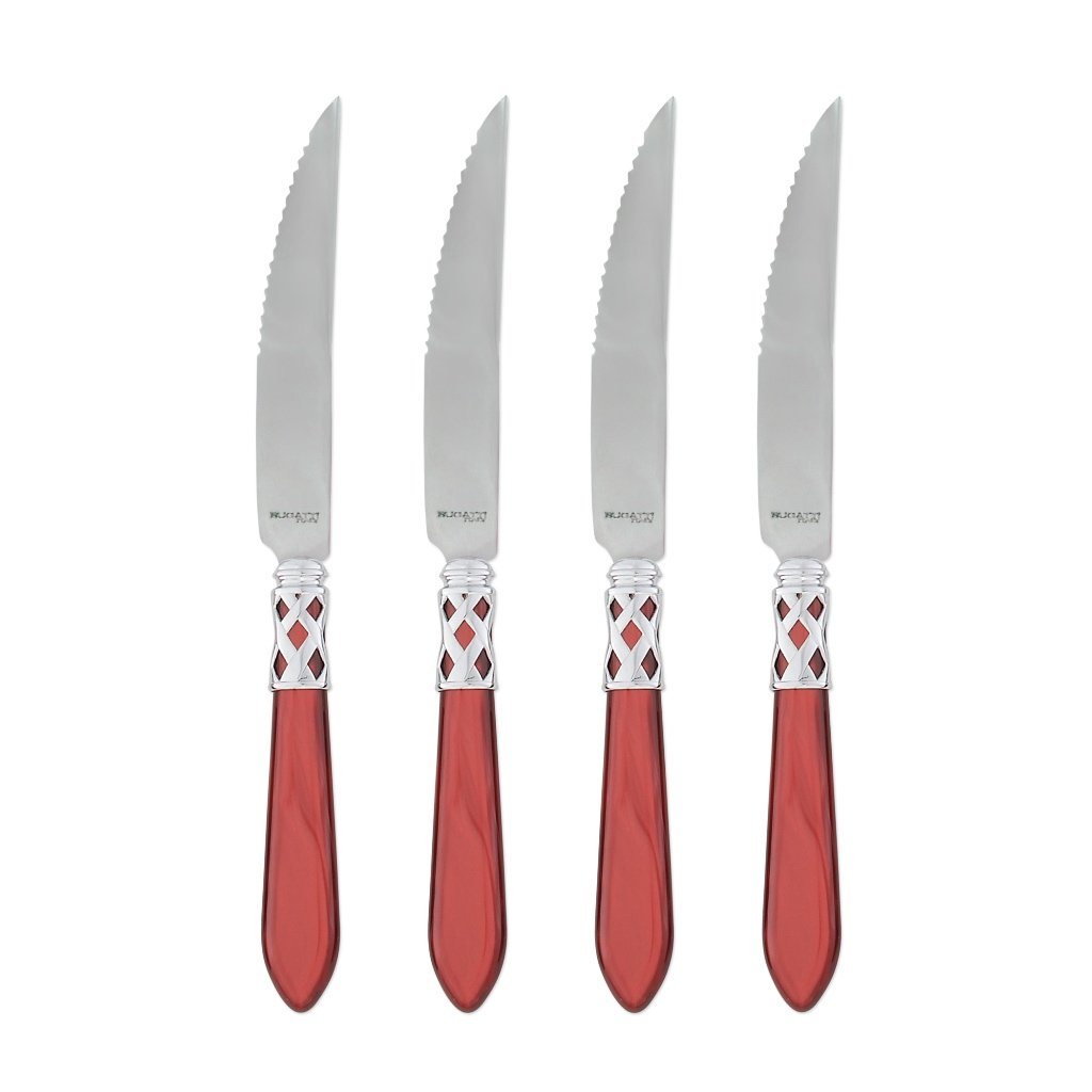 Vietri Aladdin Brilliant Steak Knives - Set of 4 Dinnerware Vietri Red