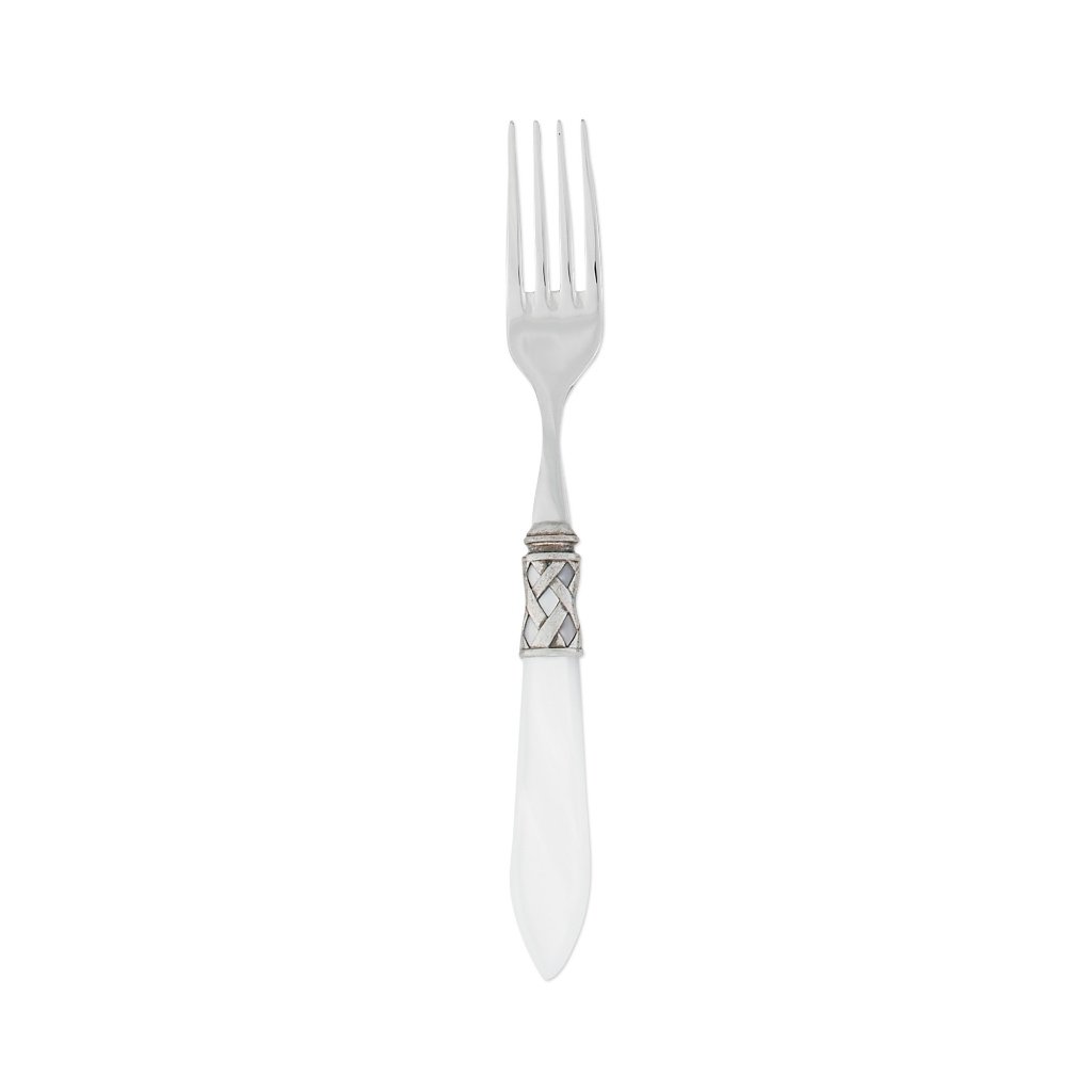 Vietri Aladdin Antique Place Fork Dinnerware Vietri White 