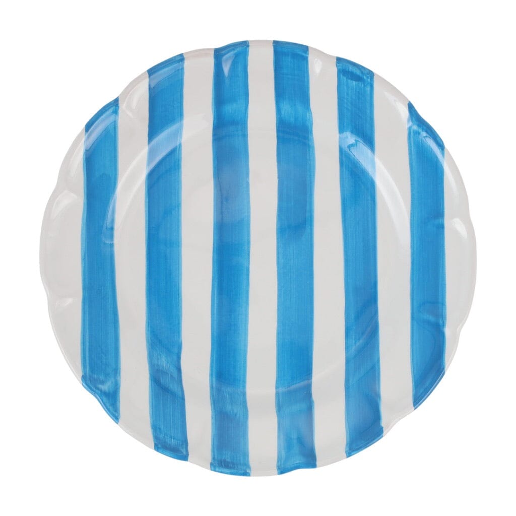 Vietri Amalfitana Stripe Dinner Plate Dinnerware Vietri Aqua 