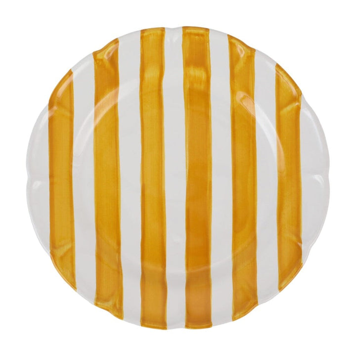 Vietri Amalfitana Stripe Dinner Plate Dinnerware Vietri Yellow 