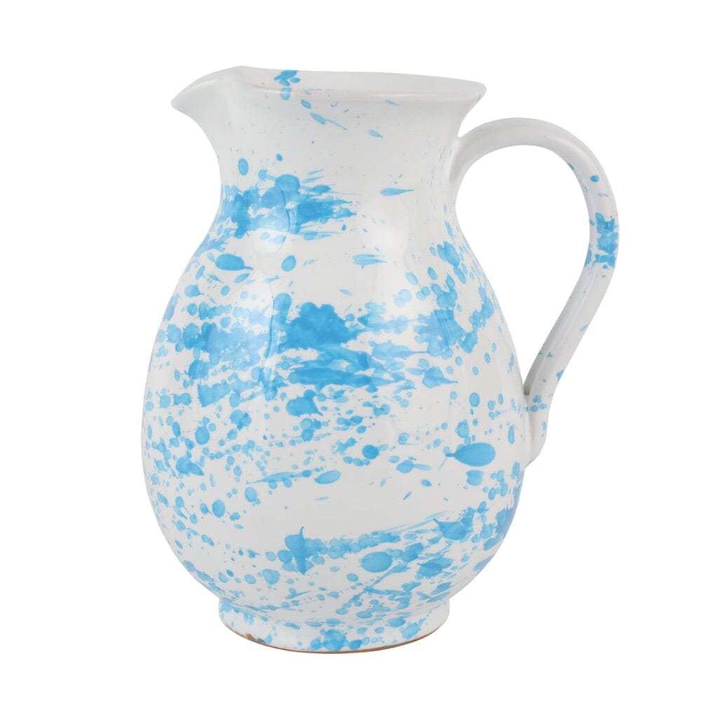 Vietri Amalfitana Splatter Pitcher Dinnerware Vietri Aqua 