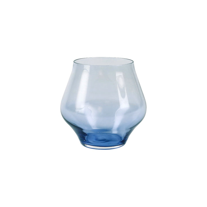 Vietri Contessa Stemless Wine Glass Dinnerware Vietri Blue 