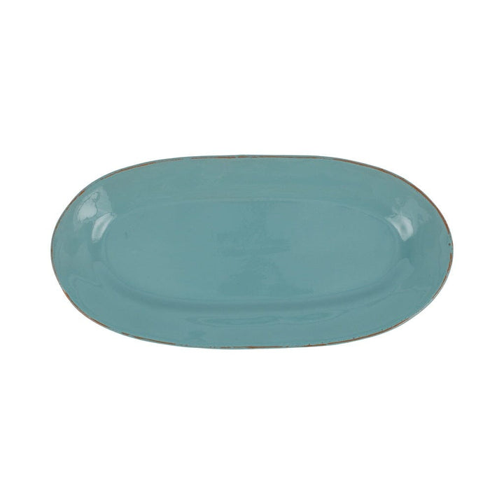 Vietri Cucina Fresca Narrow Oval Platter Dinnerware Vietri Turquoise 