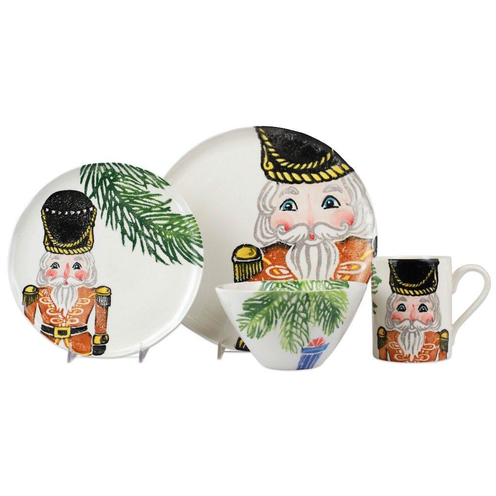 Vietri Nutcrackers Gold Four-Piece Place Setting Dinnerware Vietri 