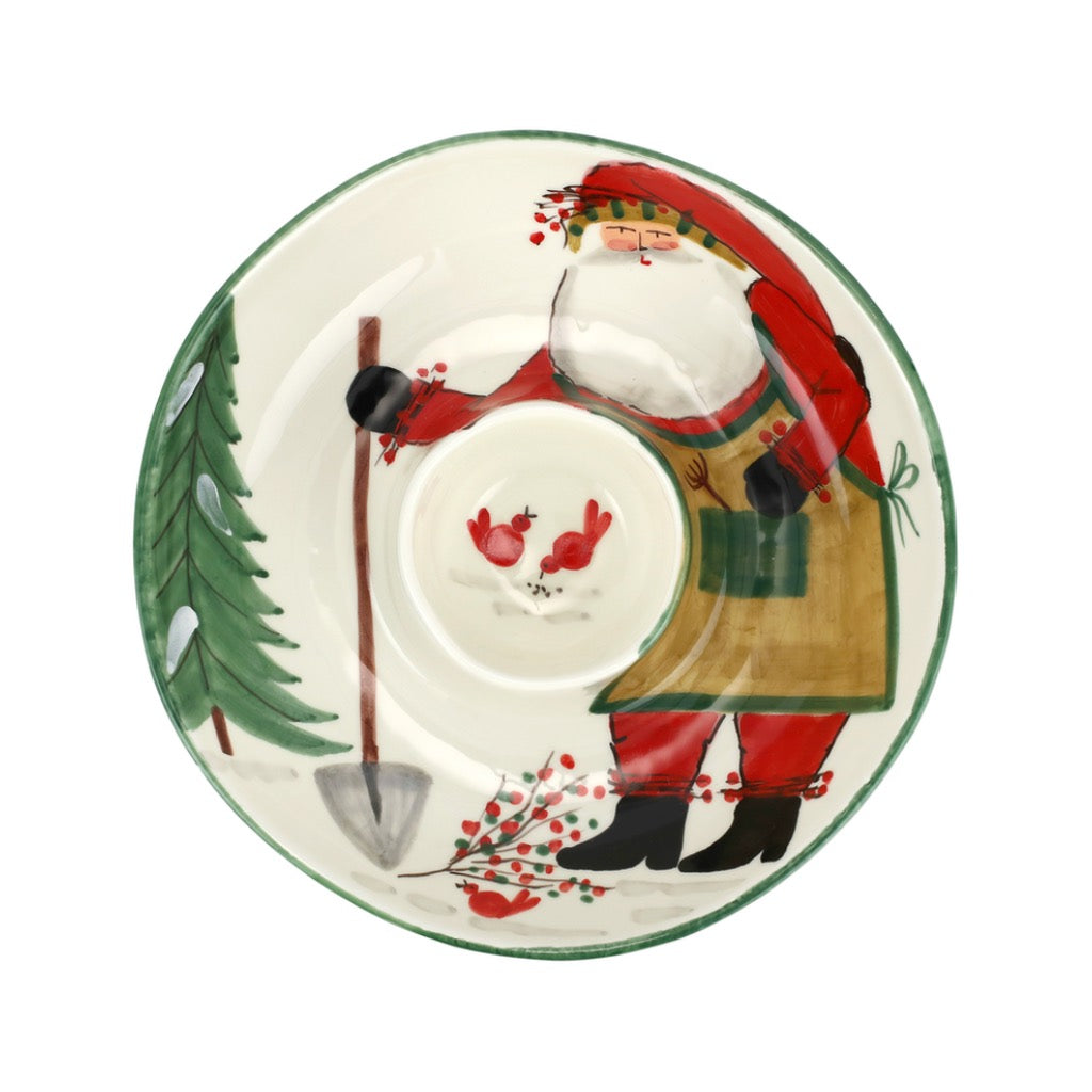 Vietri Old St. Nick Chip And Dip Dinnerware Vietri 