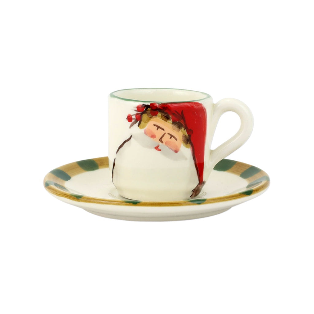 Vietri Old St. Nick Assorted Espresso Cups & Saucers - Set of 4 Dinnerware Vietri 