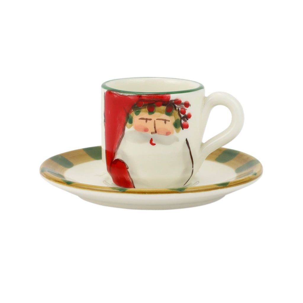 Vietri Old St. Nick Assorted Espresso Cups & Saucers - Set of 4 Dinnerware Vietri 