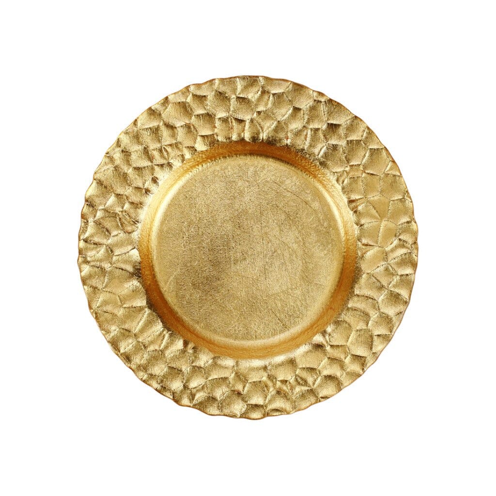 Vietri Rufolo Glass Gold Honeycomb Salad Plate Dinnerware Vietri 